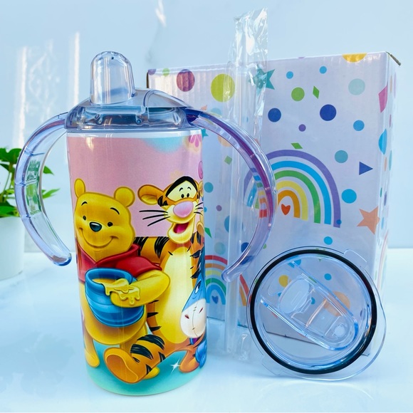 Winnie the Pooh Tumbler, Pooh Bear, Baby Sippy Cup, Winnie Pooh Birthday - Picture 4 of 8